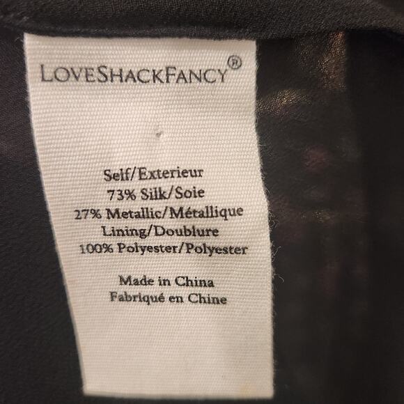 Loveshackfancy Cyrena floral print gold metallic maxi dress size 0 - Picture 6 of 6